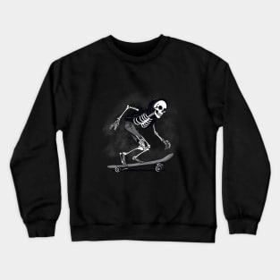 hooligan skeleton riding on a skateboard Crewneck Sweatshirt